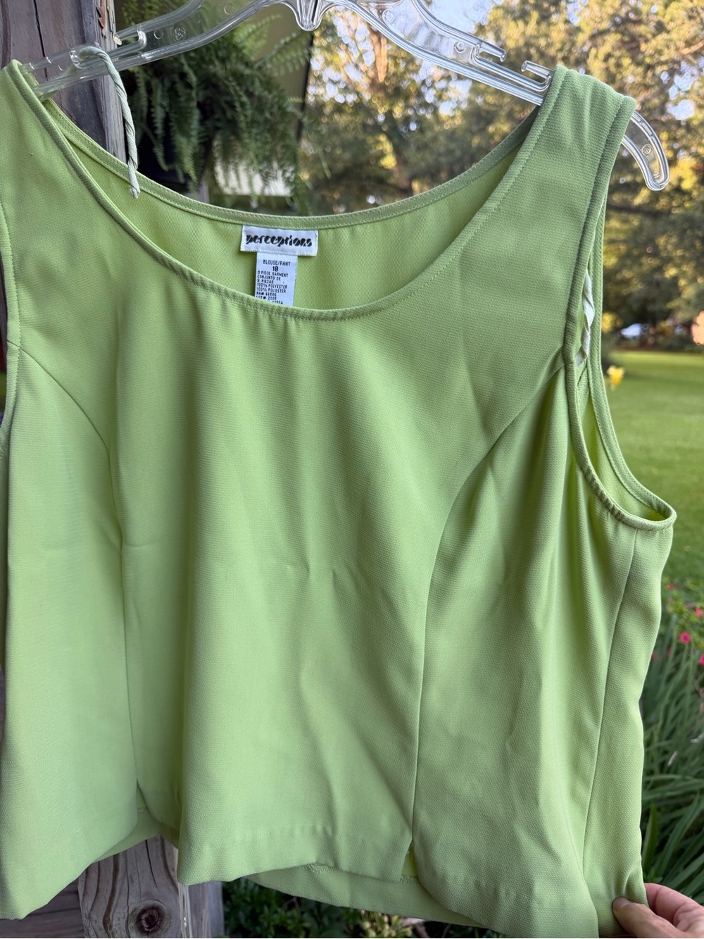Perceptions Light Lime Green Sleeveless Scoop Neck Top